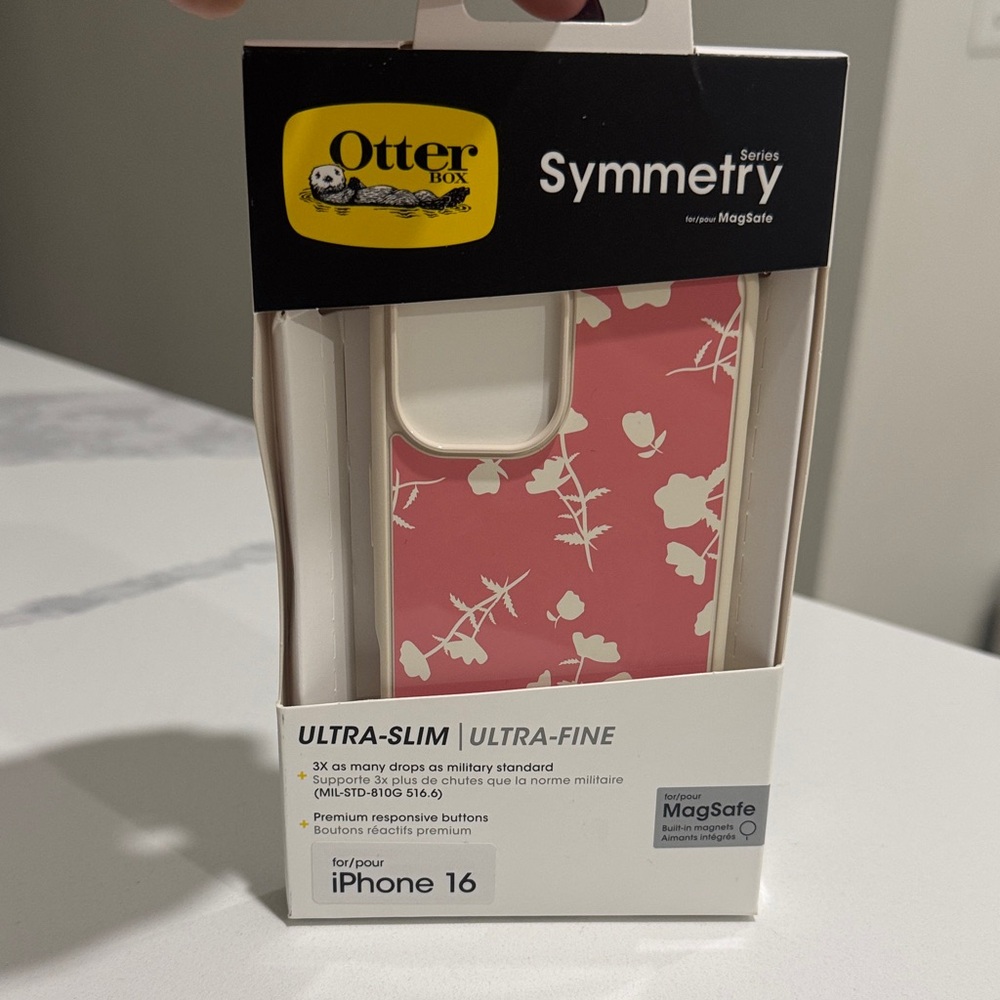 OtterBox Symmetry Series Pink and White Case for iPhone 16